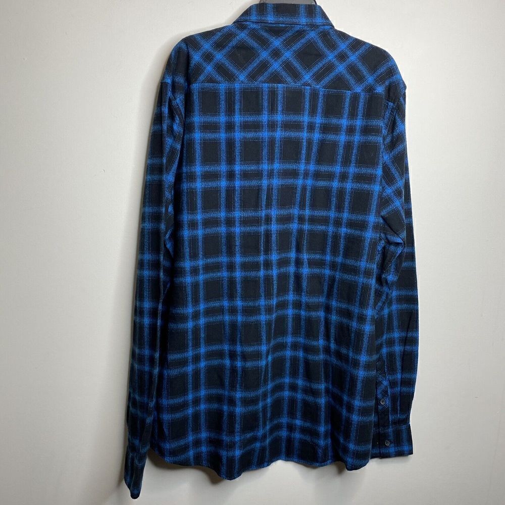 CIVIL SOCIETY Shirt Mens Small Brushed Flannel Plaid Button-Up NEW Blue - Picture 5 of 6